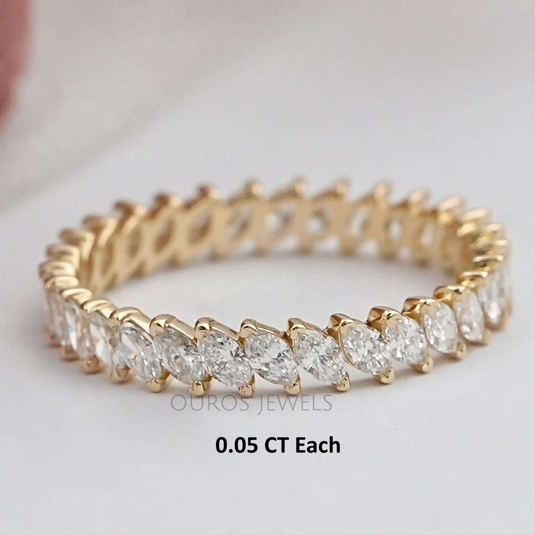 Marquise Cut Lab Diamond Eternity Wedding Band Rings