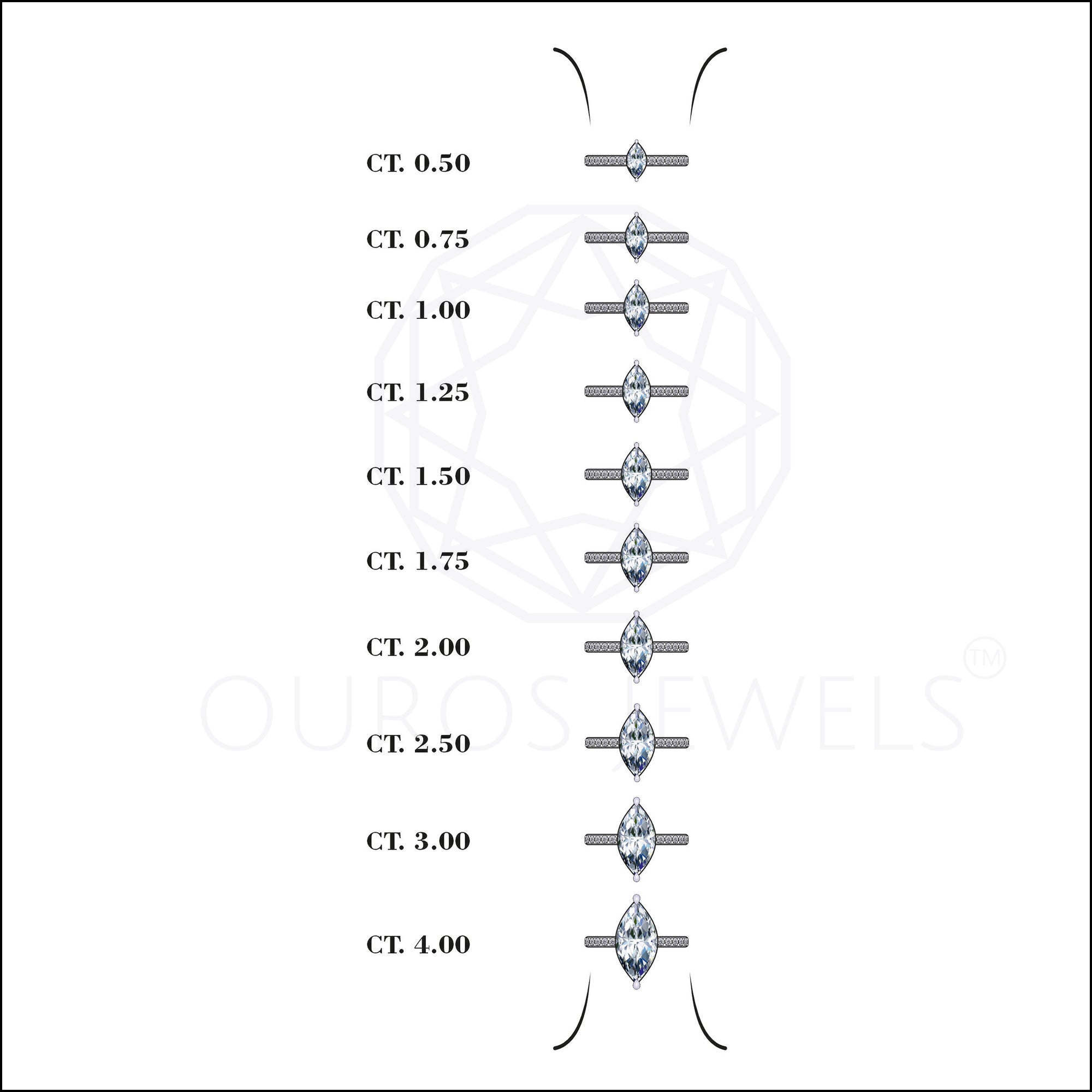 Marquise Cut Lab Grown Diamond Solitaire Accent Ring Ring
