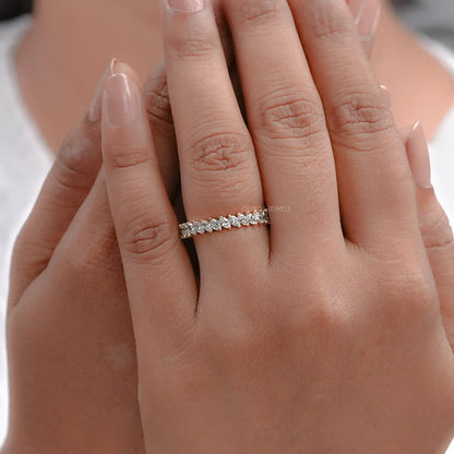 Marquise Cut Lab Diamond Eternity Wedding Band Rings
