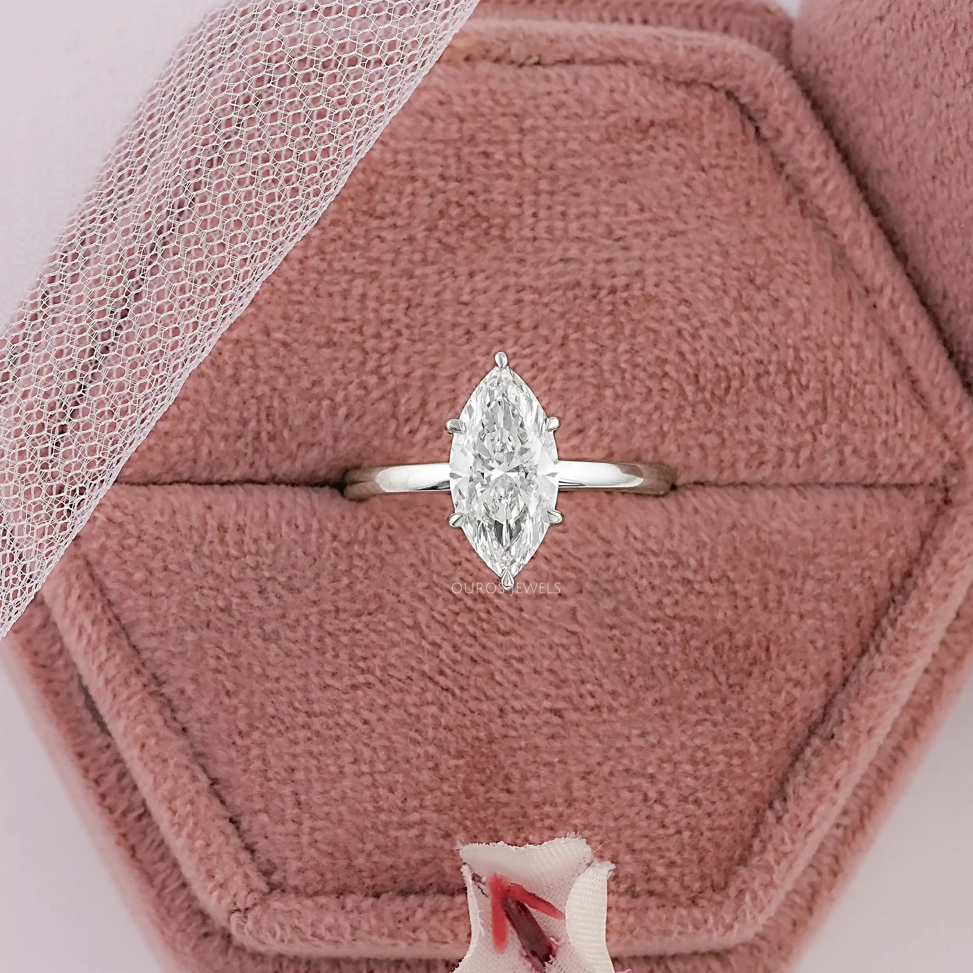 Marquise Cut Diamond Solitaire Engagement Ring Rings