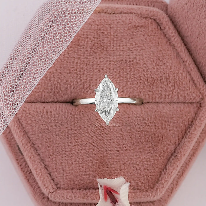 Marquise Cut Diamond Solitaire Engagement Ring Rings