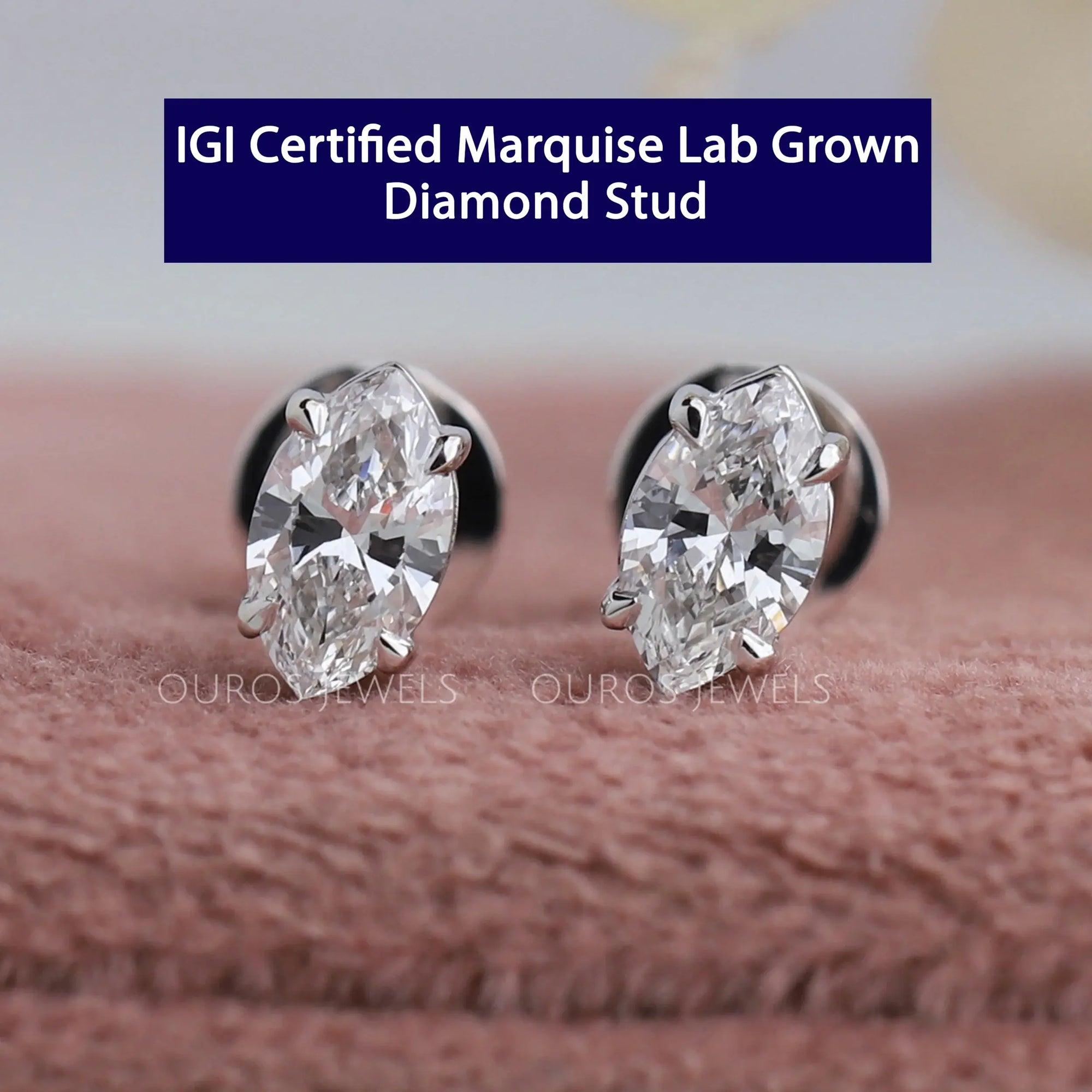 Marquise Lab Diamond Stud Earrings Earring