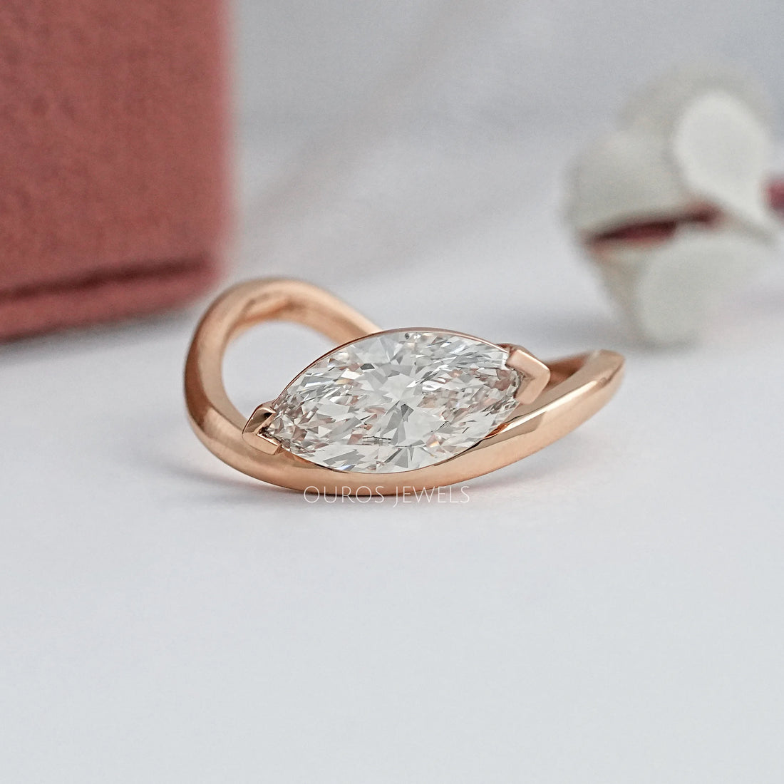 Lab Diamond Sculpted Wave Solitaire Ring Ring