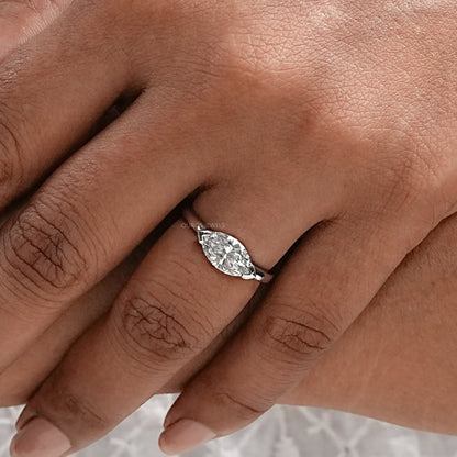 East-West Set Marquise Diamond Ring Ring