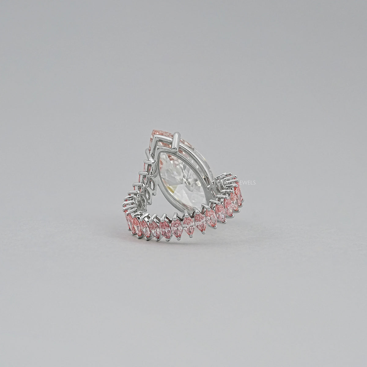Fancy Pink Marquise Lab Diamond Bypass Ring Ring