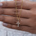 Marquise Cut Lab Grown Diamond Cross Pendant Necklaces