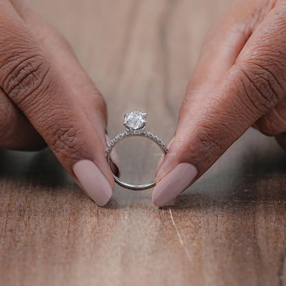 Marquise Diamond Solitaire Accent Hidden Halo Engagement Ring Rings