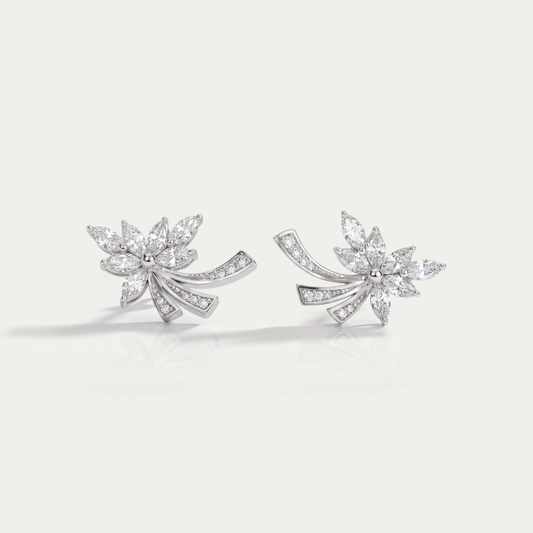 Marquise-Cut Cluster Diamond Earrings Earring