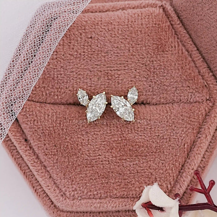 Twin Marquise Lab Diamond Stud Earrings