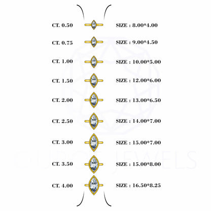 Marquise Lab Diamond Bezel Set Engagement Ring Rings