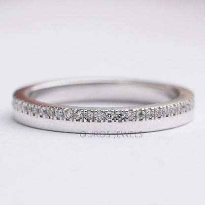 Matte Finish Round Diamond Wedding Band