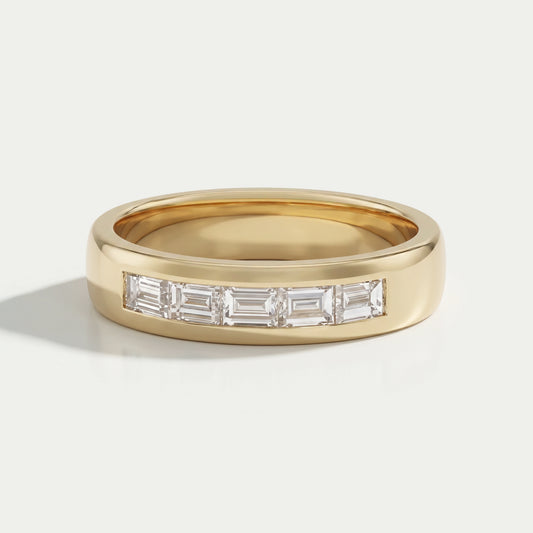 Men's Baguette Wedding Band -Channel Setting