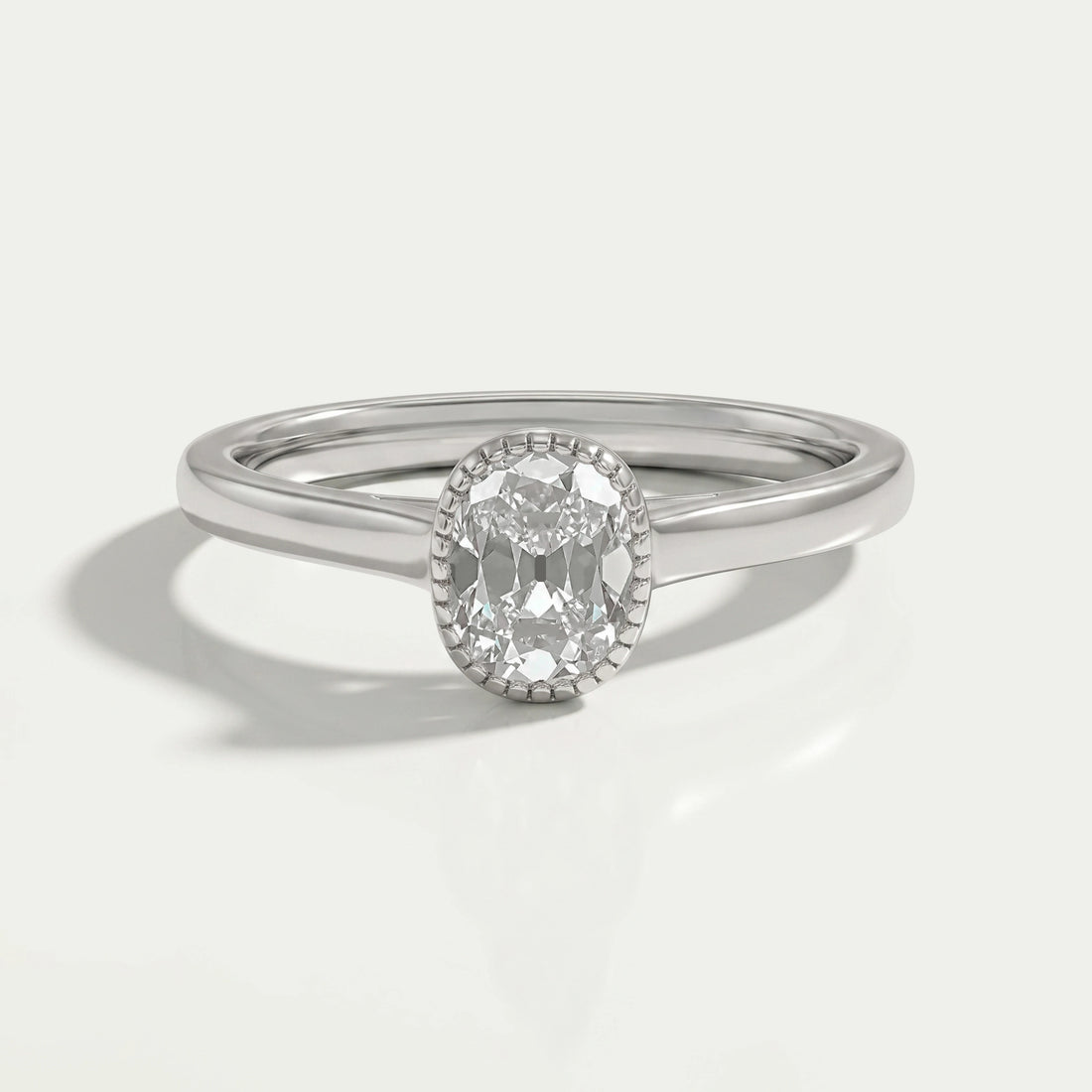 Old Mine Cushion Cut Milgrain Bezel Solitaire Ring Ring