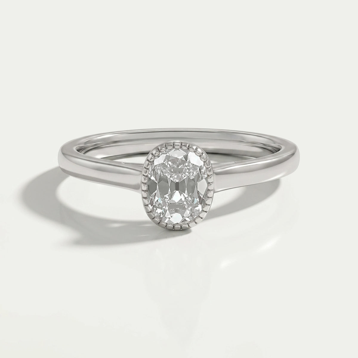 Old Mine Cushion Cut Milgrain Bezel Solitaire Ring Ring