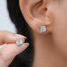 Milgrain Set Asscher Lab Diamond Stud Earrings Earrings