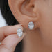 Oval Cut Lab Diamond Milgrain Stud Earrings Earrings