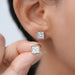 Milgrain Set Princess Lab Grown Diamond Stud Earrings Earrings