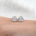 Square Old Mine Cushion Diamond Milgrain Stud Earrings Earrings