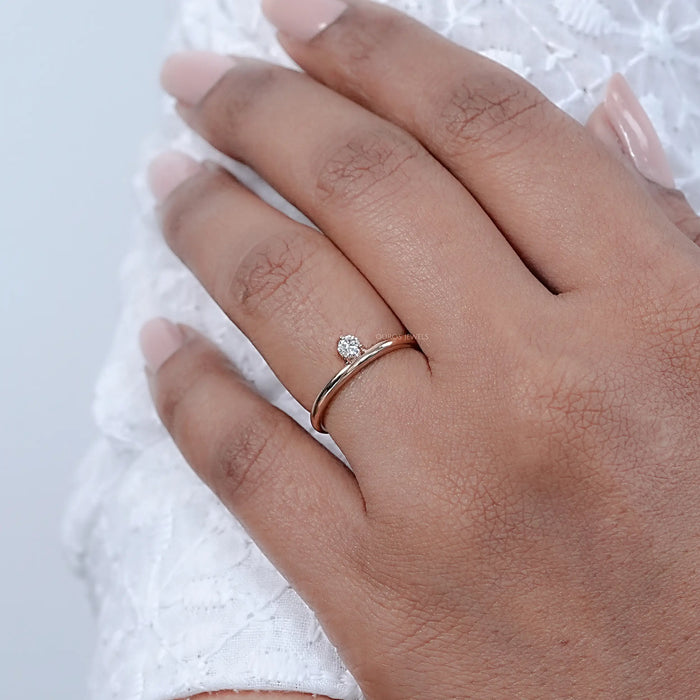 Round Lab Diamond Solitaire Engagement Ring