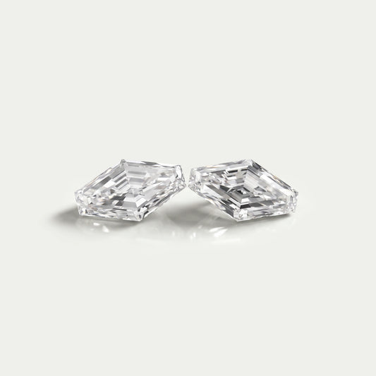 Modified Lozenge Cut Lab Diamond Pair Loose