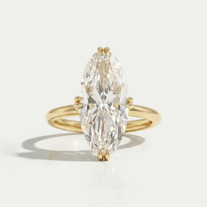 Ouros Jewels Moval Cut Lab Diamond Hidden Halo Ring