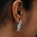 [A Women wearing Moval and Lozenge Diamond Earrings for Women]-[Ouros Jewels]