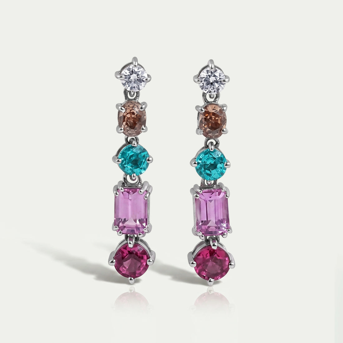 Multi Shape And Gemstone Dangle Drop Earrings Earrings