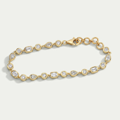 Multi Shape Bezel Set Tennis Bracelet