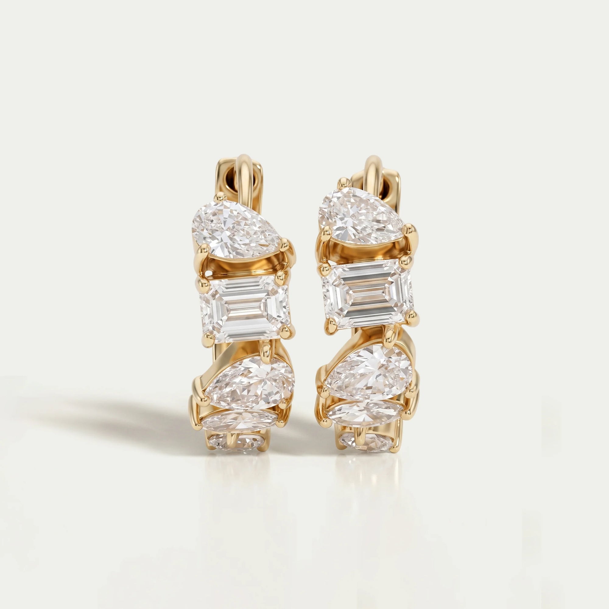 Multi Shape Lab Diamond Hoops Earrings Earring