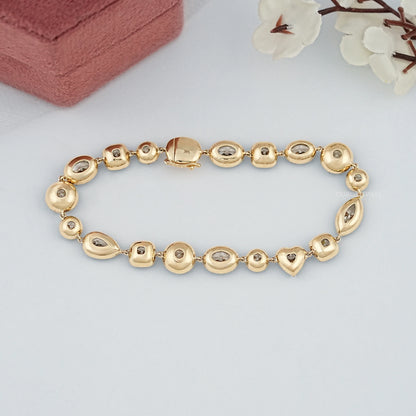 Multi Shape Old Cut Lab Diamond Tennis Bracelet Bracelet
