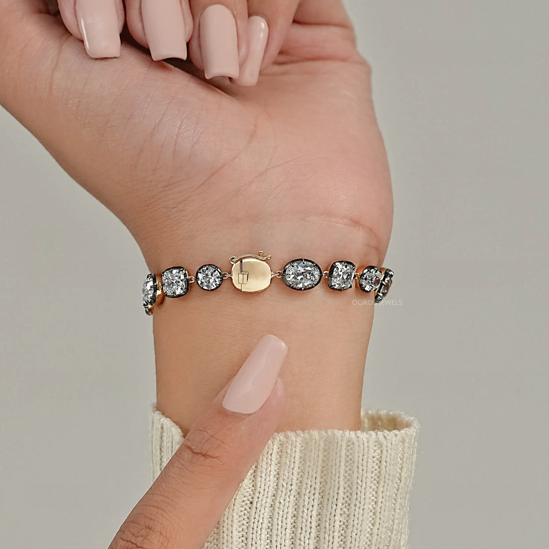 Multi Shape Old Cut Lab Diamond Tennis Bracelet Bracelet