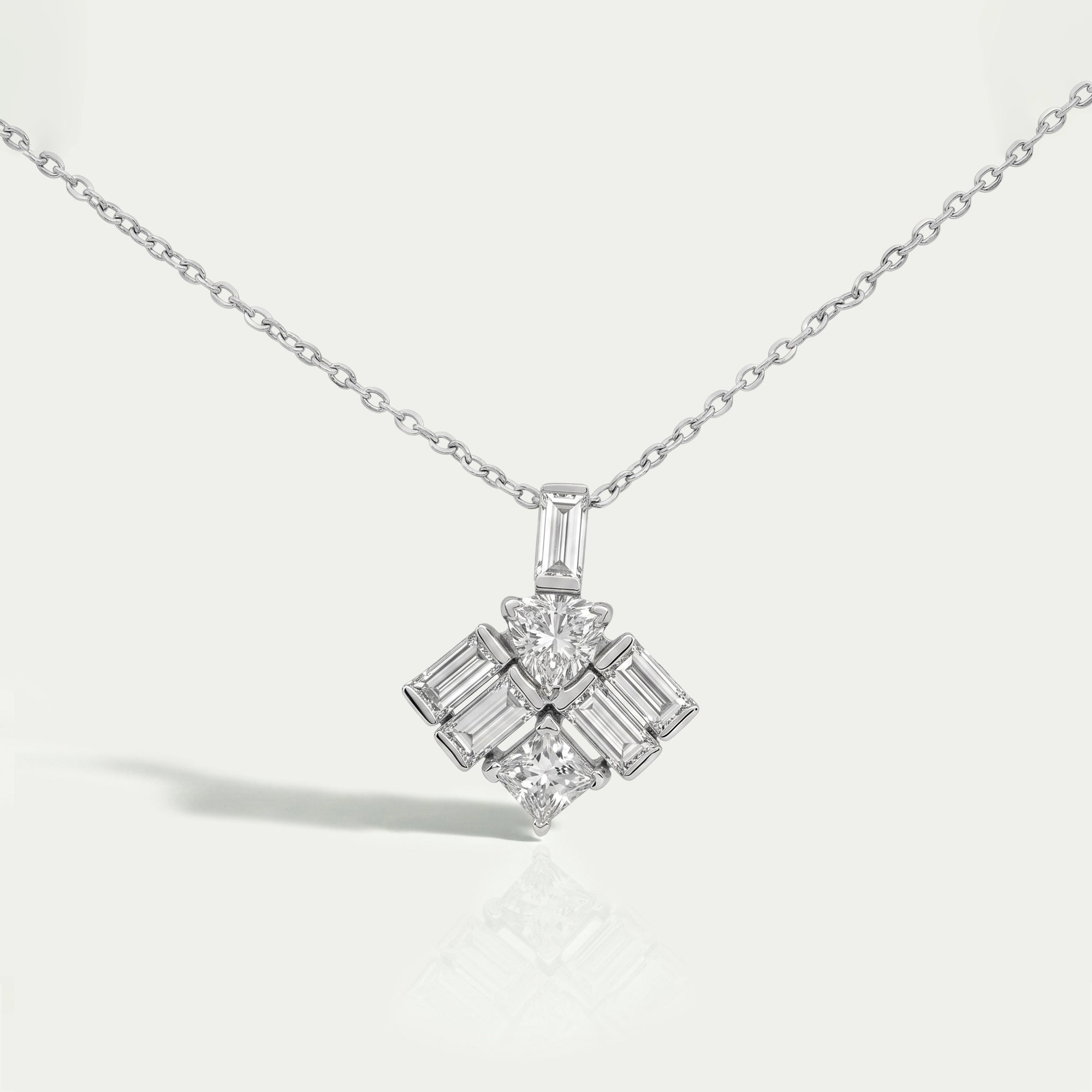 Multi Shape Lab Diamond Pendant Necklaces