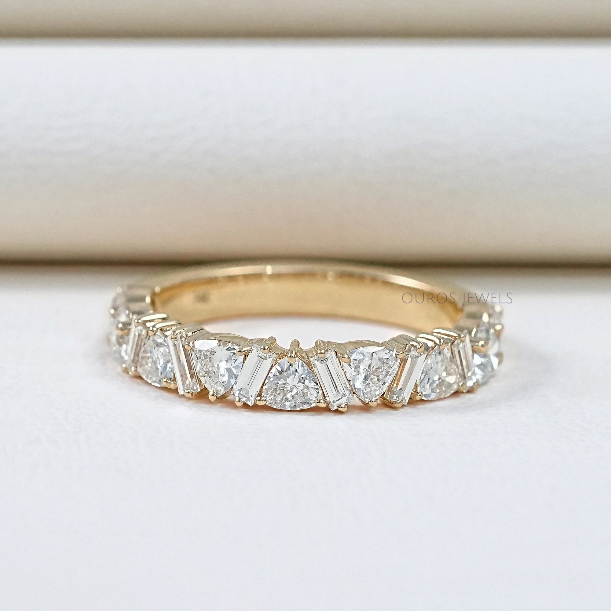 Multi Shape Lab Diamond Wedding Band Ring