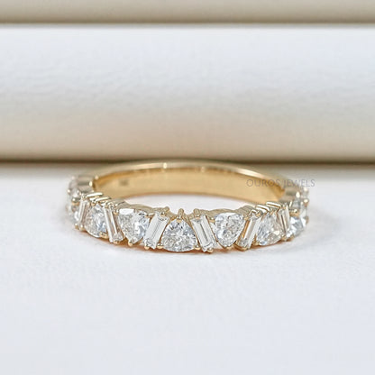 Multi Shape Lab Diamond Wedding Band Ring