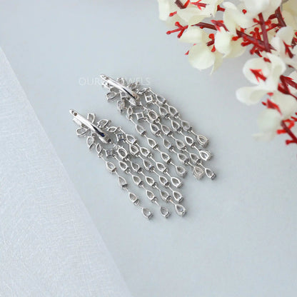Multi-Shaped Lab Diamond Tassel Chandelier Earring