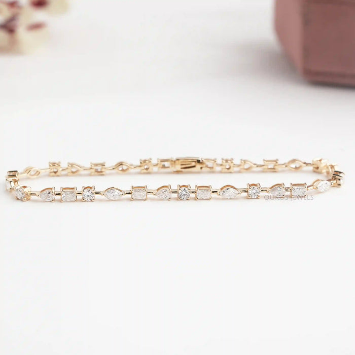 [Multi Shape Lab Diamond Bracelet]-[Ouros Jewels]