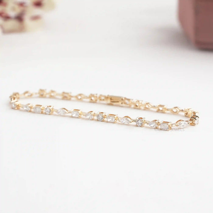 [Multi Shape Diamond Bracelet for Women]-[Ouros Jewels]