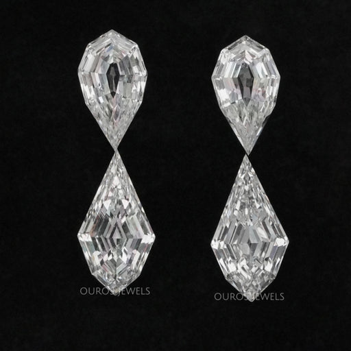 4.15 TCW Step Cut Pear And Kite Diamond Loose Pair