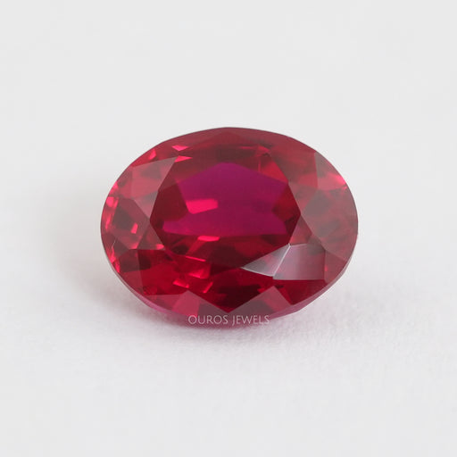 Zambian Ruby Oval Cut Gemstone With IGI Certified Diamond