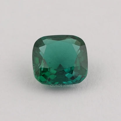 Dark Green Zambian Cushion Cut Gemstone Loose