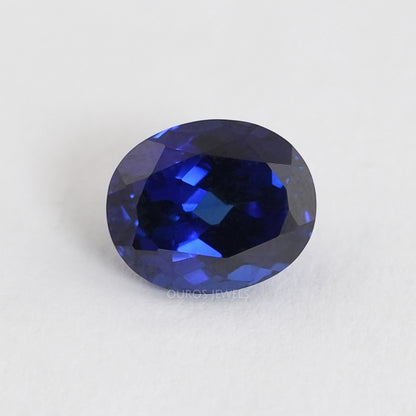 Blue Sapphire Oval Cut Lab Grown Gemstone Loose