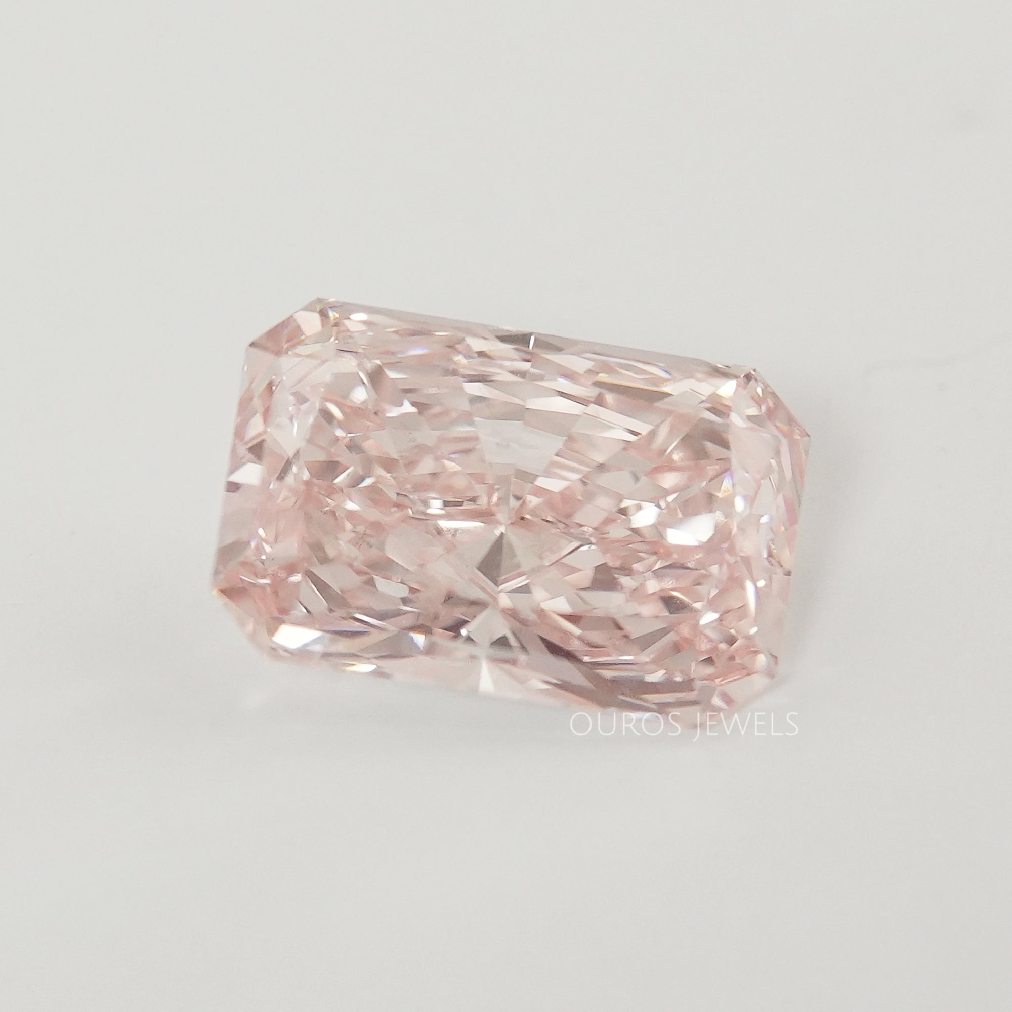 Fancy Vivid Pink Radiant Shape Lab Grown Diamond