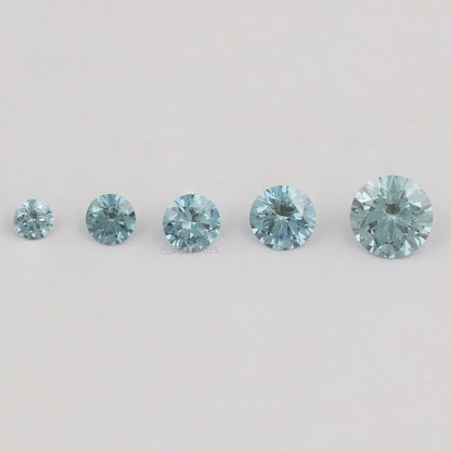 Colored Blue Round Cut Lab Diamond