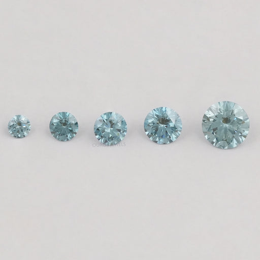 Colored Blue Round Cut Lab Diamond