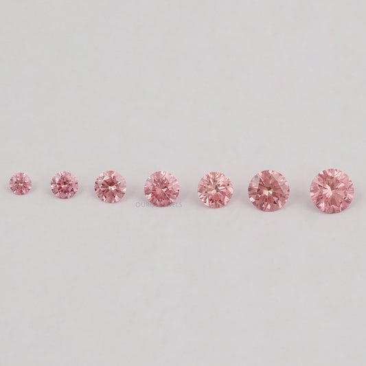 Fancy Pink Round Cut Lab Diamond Loose