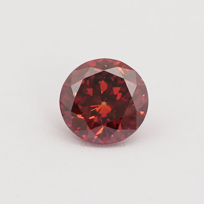 Red Portuguese Round Cut Lab Grown Diamond