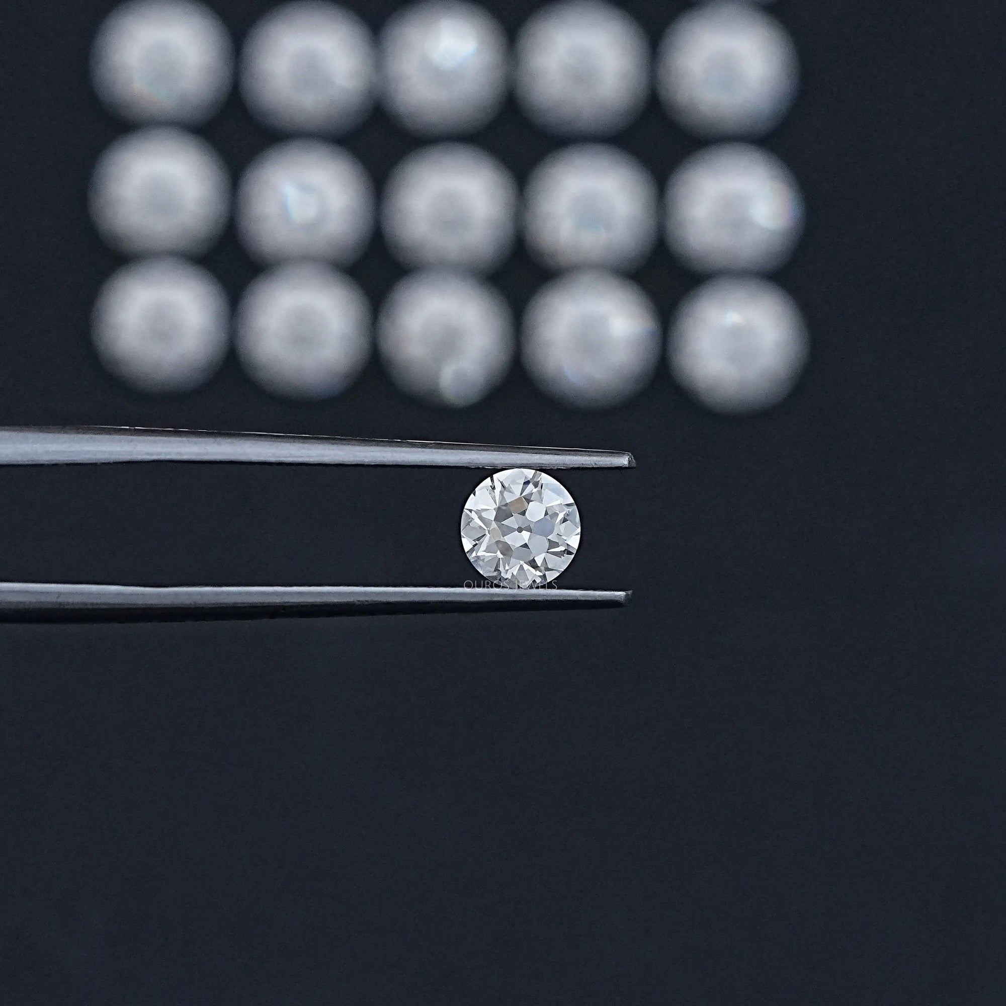 Old European Round Cut Flower Pattern Diamond Loose