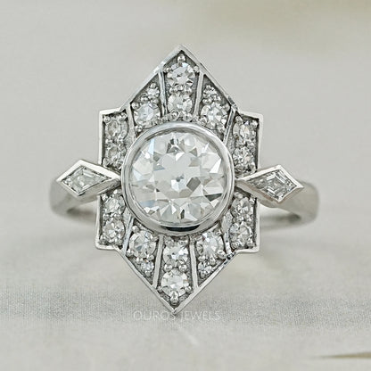 Old European Round Cut Bezel Set Vintage Engagement Ring Rings