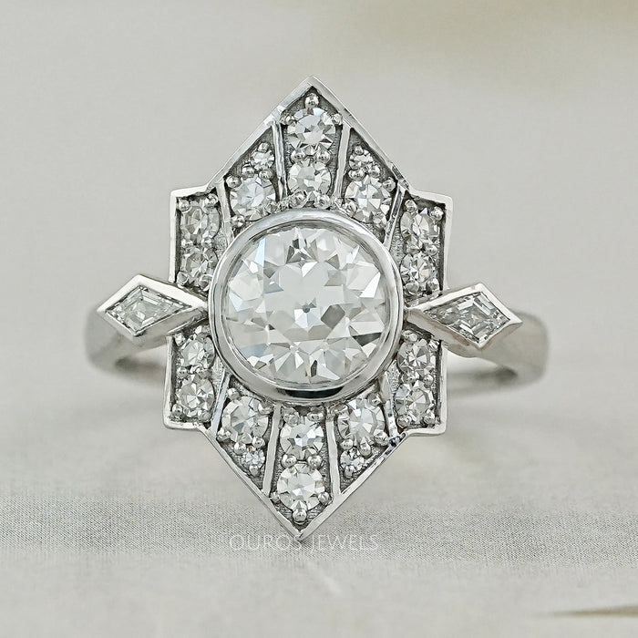Old European Round Cut Bezel Set Vintage Engagement Ring Rings