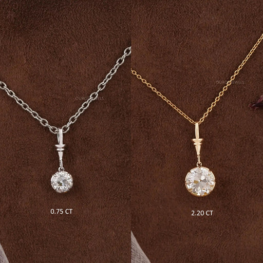 Luxury OEC Round Diamond Pendant Necklaces